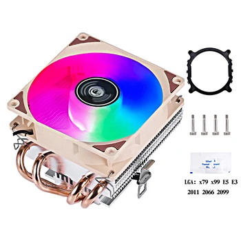 Ventilateur de refroidissement CPU refroidi à l'air, refroidisseur efficace, radiateur à 4 caloducs, adapté à l'installation LGA2011 2066x79x99 2099 e5 e3 AMD