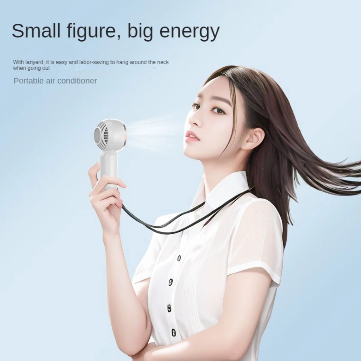 مروحة محمولة صغيرة لطيفة محمولة باليد هادئة صغيرة USB 500 Mah قابلة للشحن مروحة الرقبة للطلاب عنبر مكتب مروحة اليد في الهواء الطلق