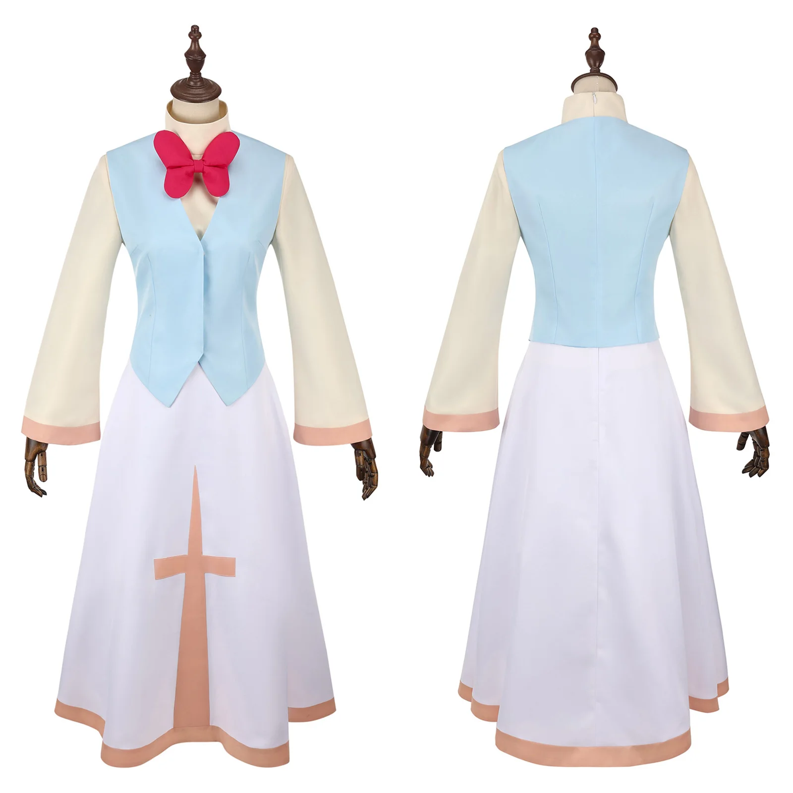 

Hotel Saint Peter Cosplay Costume Anime Women Men Angel Robe with Vest Bow Tie Hat Adult Halloween Carnival Uniform Set