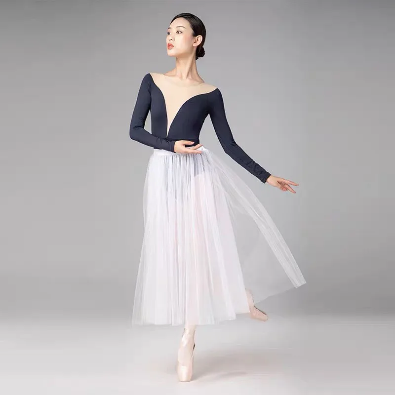 Adults Dance Skirt Ballerina Ballet Tutus Romantic long skirt with Mesh Long Tutu Tutu Elastic Waist Tulle Skirts