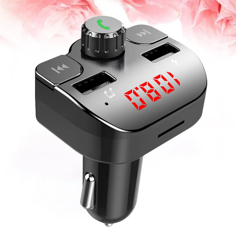 Transmisor Fm de música, lector de tarjetas Usb Dual, pantalla de voltaje, luz Led roja, reproductor Fm para coche, música automática, 1 ud.
