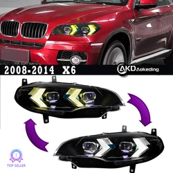 Headlight For BMW X6 E71 2007-2013 Car автомобильные товары LED DRL Hella 5 Xenon Lens Hid H7 X5 E70 Car Accessories