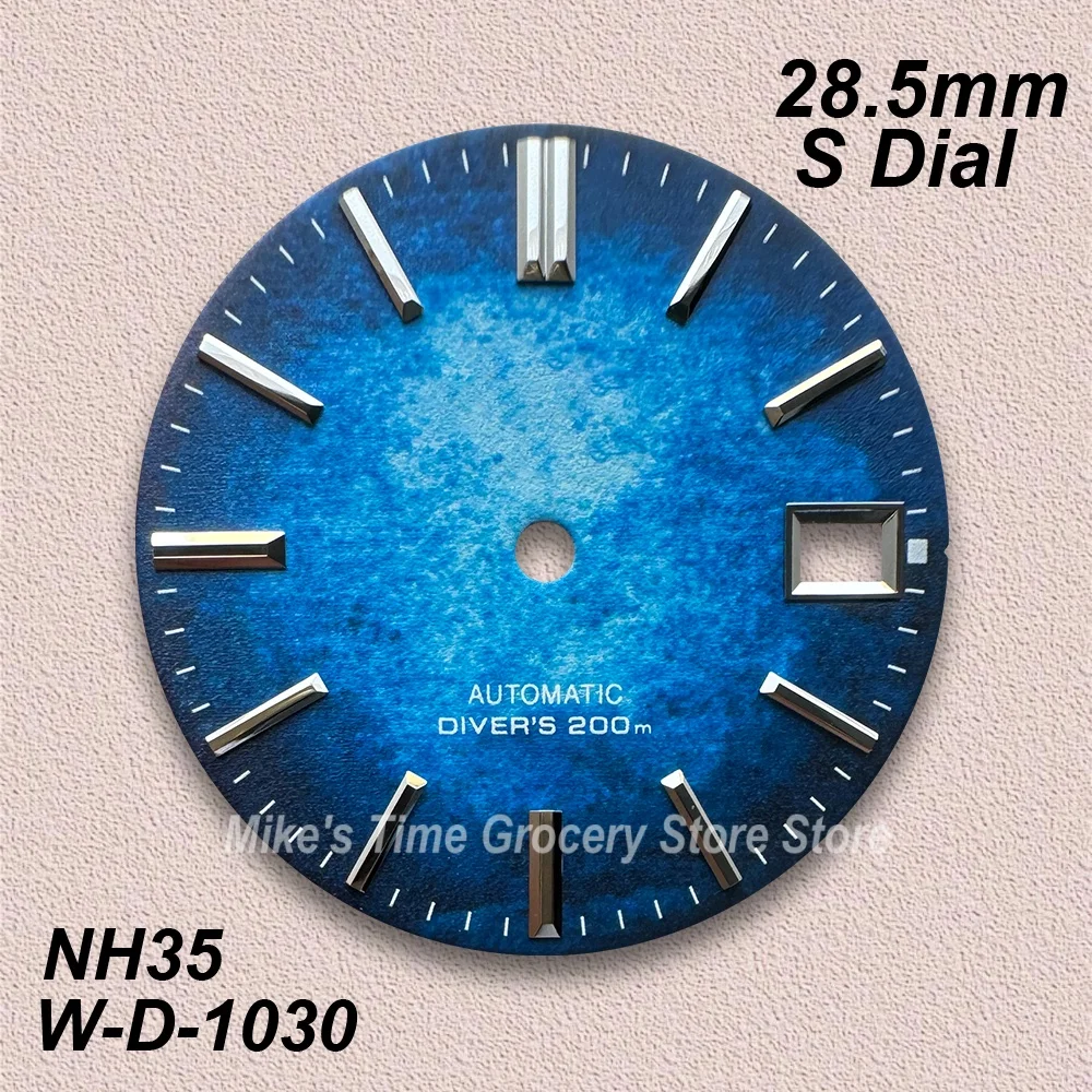 28.5mm S Logo Colorful Dial Suitable For NH35/NH36 Japan Movement 3D Printing High Quality Diving Watch Modification Accessories