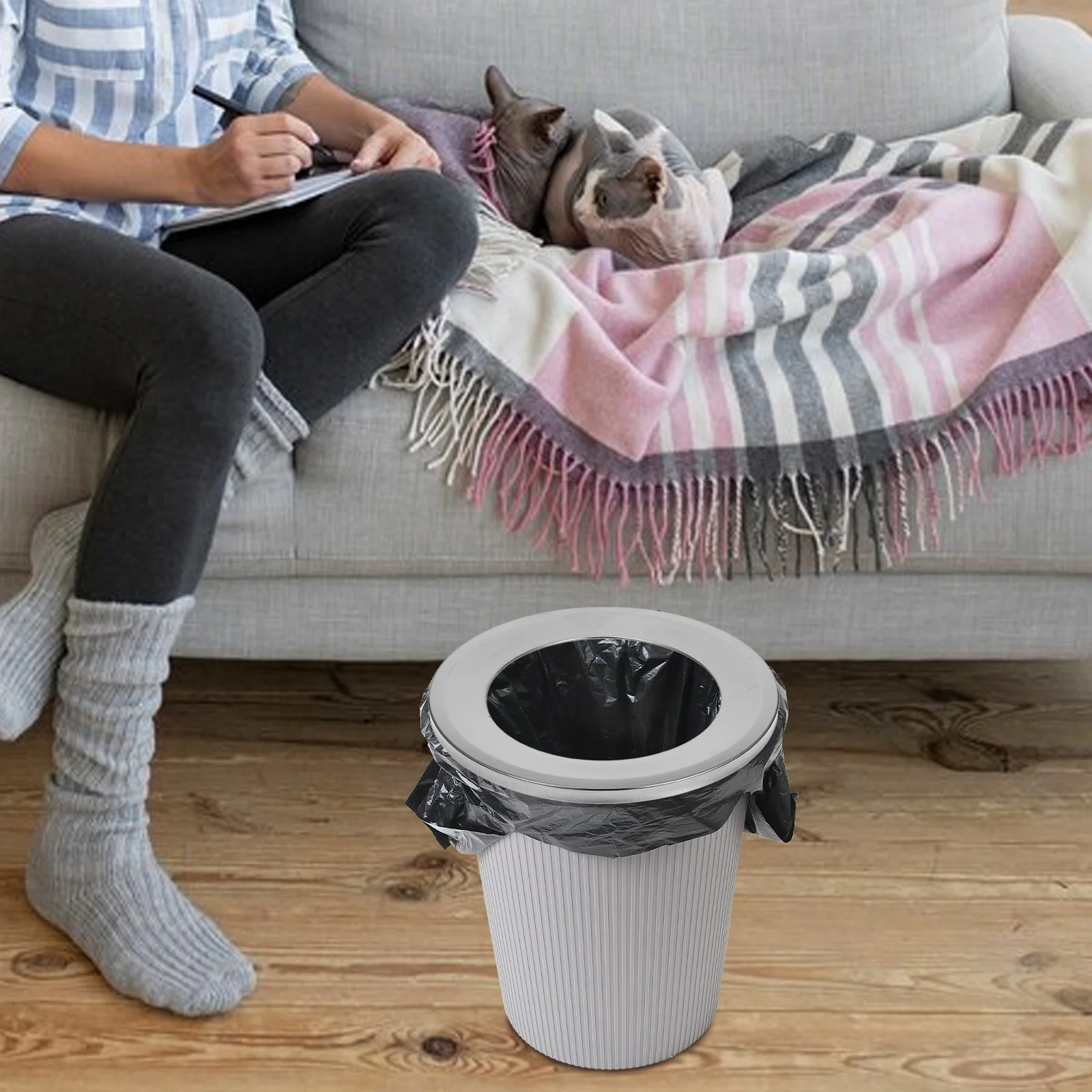 

1pc Stainless Steel Trash Can Lid Round Garbage Top Cover Replacement Countertop Chute Flap Bathroom Accessory Bin Easy