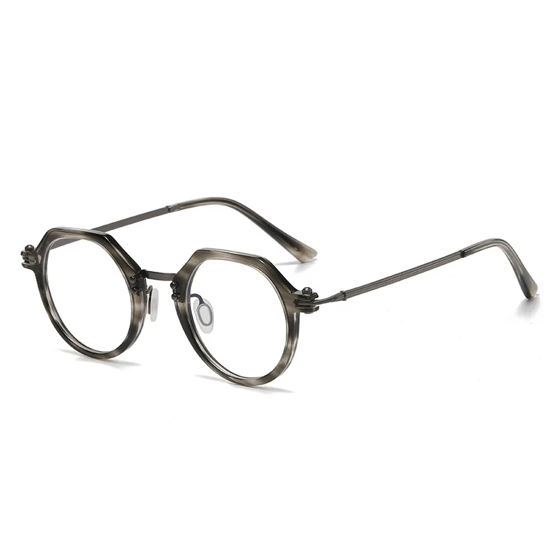 

New Popular Acetate Glasses Frame Pure Titannium Optical Men and Women's Eyeglasses Students Trendy Style Eyewear