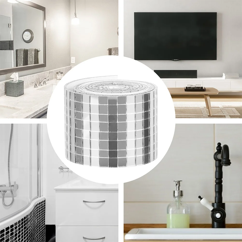 

4 Rolls Clear Square Acrylic Mosaic Tiles Durable Flat Back DIY Craft Pieces for Crafts Home Furnishing Entertainment