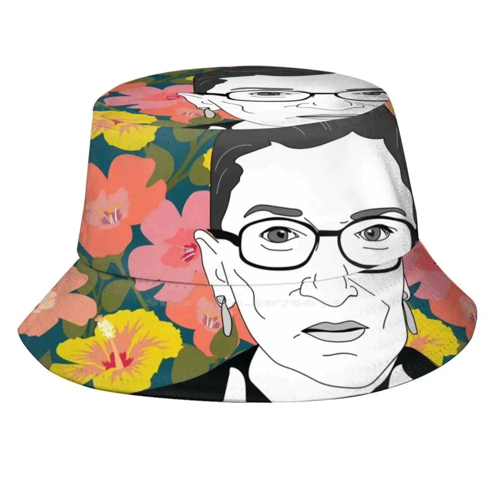 Ruth Bader Ginsburg Floral Sun Cap Fisherman Hat Bucket Hats Rbg Feminist Top Ruth Bader Ginsburg Top Rbg Top