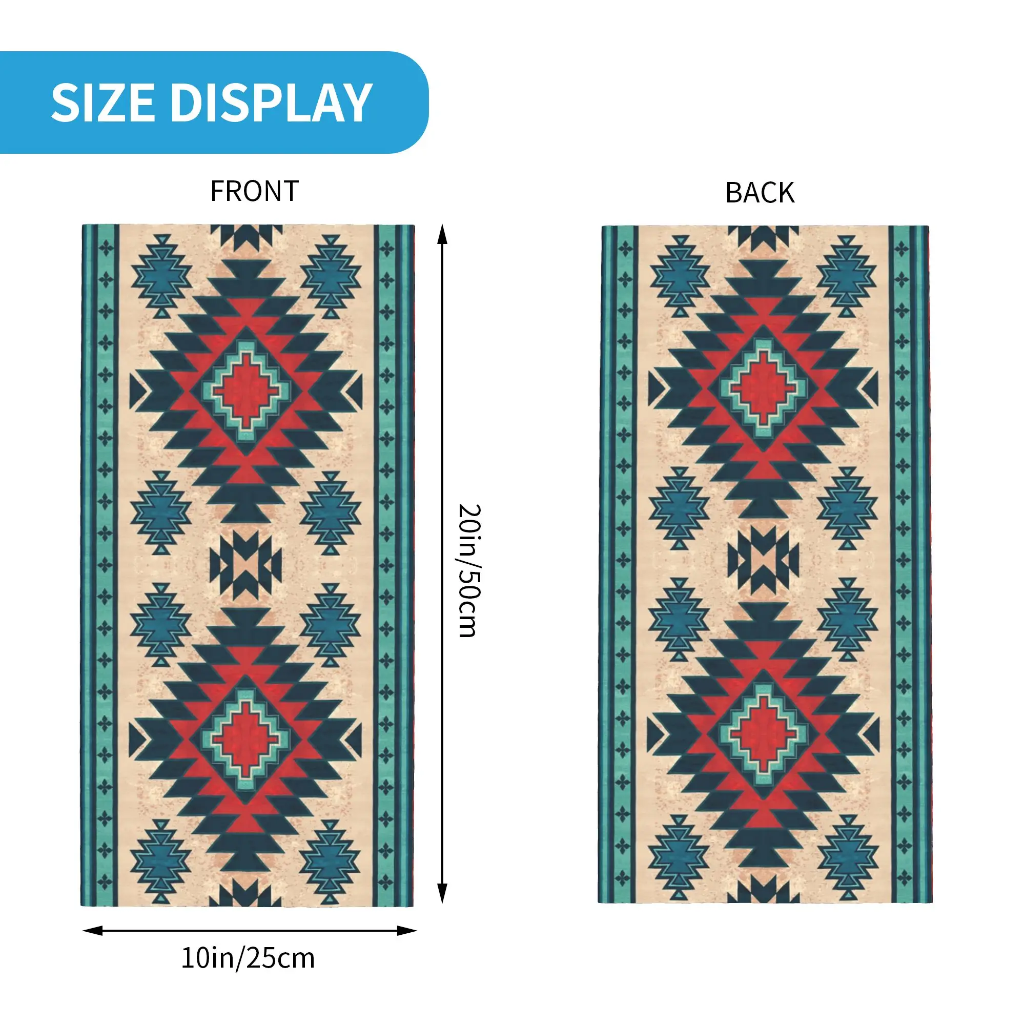 Native Southwest Navajo Mexican Ethnic Aztec Geometric Winter Headband Neck Warmer Hiking Cycling Tube Scarf Face Bandana Gaiter