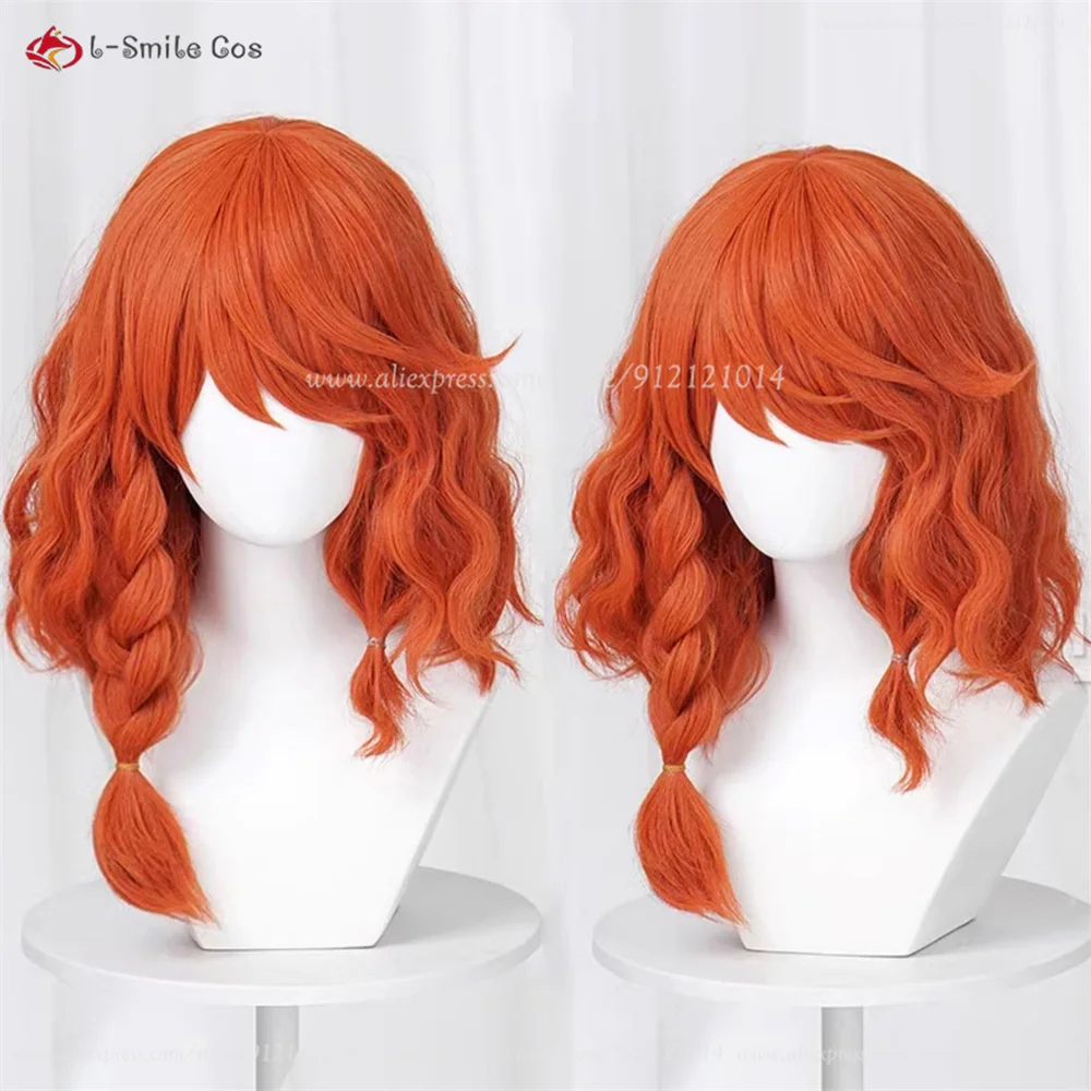 Perruque de Cosplay LOL Aurora, perruque courte bouclée de 45cm, cheveux synthétiques résistants à la chaleur, perruque de Costumes de Cosplay Anime pour femmes + bonnet de perruque