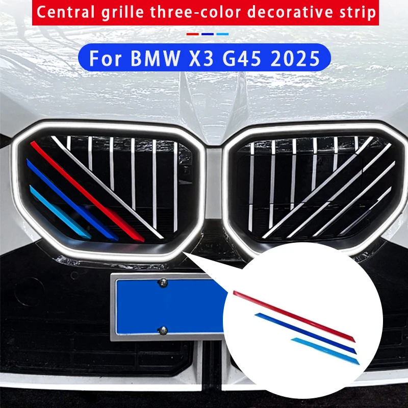 

For BMW X3 G45 2025 Three-color Grille Buckle Car Grill Stripes Front Grid Clips Cover Strips Trim Decoration Accessories