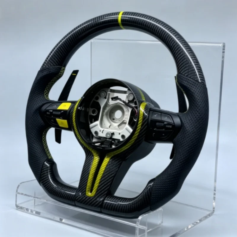 Custom Steering Wheel For BMW F30 F10 F40 F82 F22 F20 3 Series 5 Series F80 M3 F82 M4 M5 E90 E80 Carbon Fiber Bright Yellow - view 5