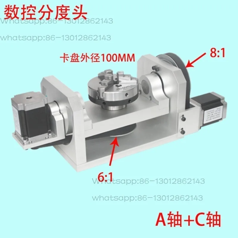 CNC 4th 5th Axis Rotary Table Dividing Head with 100mm 3 Jaw Chuck for CNC Router Engraver Milling Machine