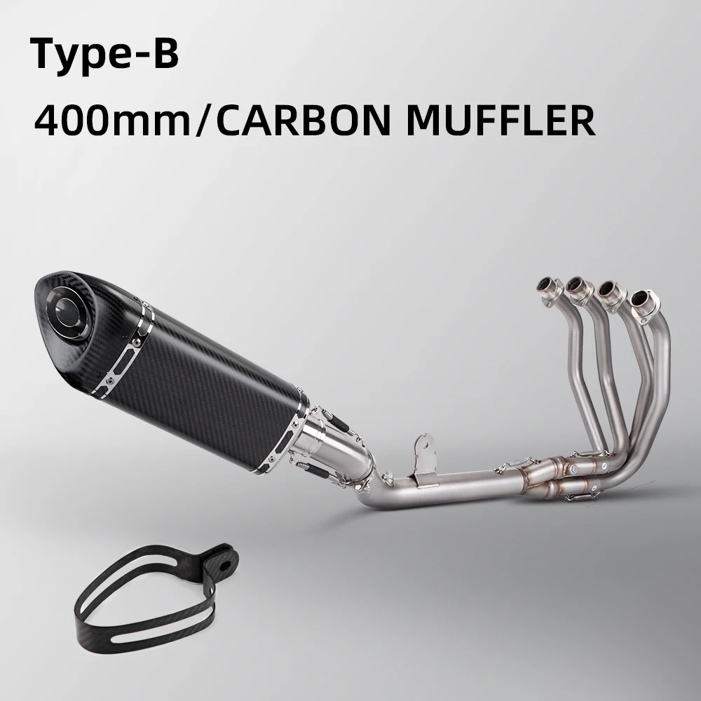 Motorcycle Exhaust Full System Kit Manifold Headers Line Pipe Connect Muffler With DB Killer Slip For Ninja ZX4R ZX4RR 2022 2023