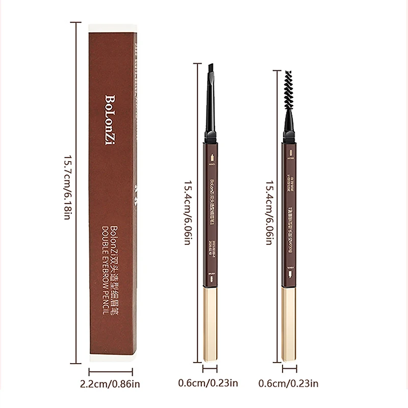 Dubbele Kop Wenkbrauw Potlood Langdurige Waterdichte 5 Kleuren Wenkbrauw Pen Tint Mascara Verbeteren Cosmetica Schoonheid Vrouwen Make-Up