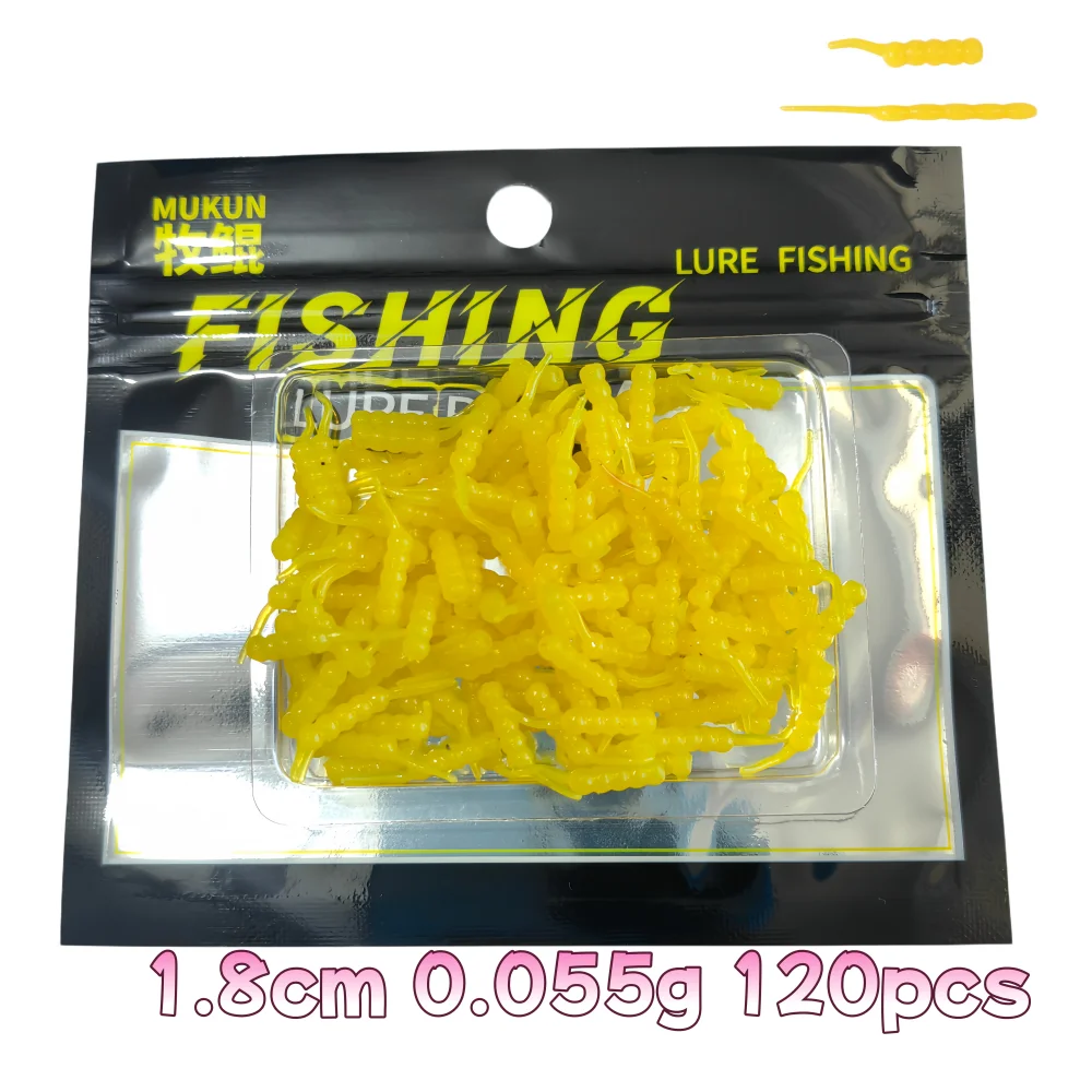 MUKUN Wurm Maden Köder Weiche Angeln Köder Fischgeruch Silikon Grub Künstliche Karpfen Bass Kunststoff Swimbait Box – Detail 13