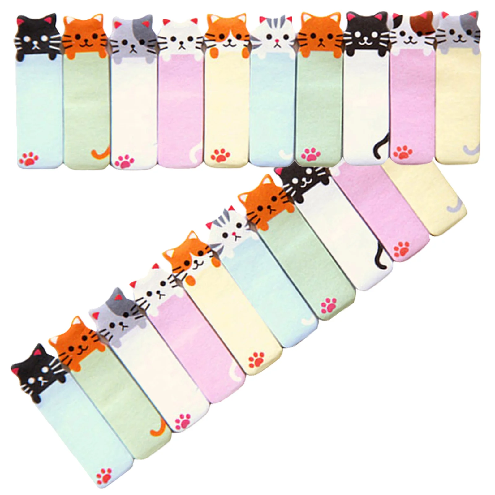 2 Set Sticky Bookmark Cartoon Stickers Paper Notes Memorandum Time Post Notepads