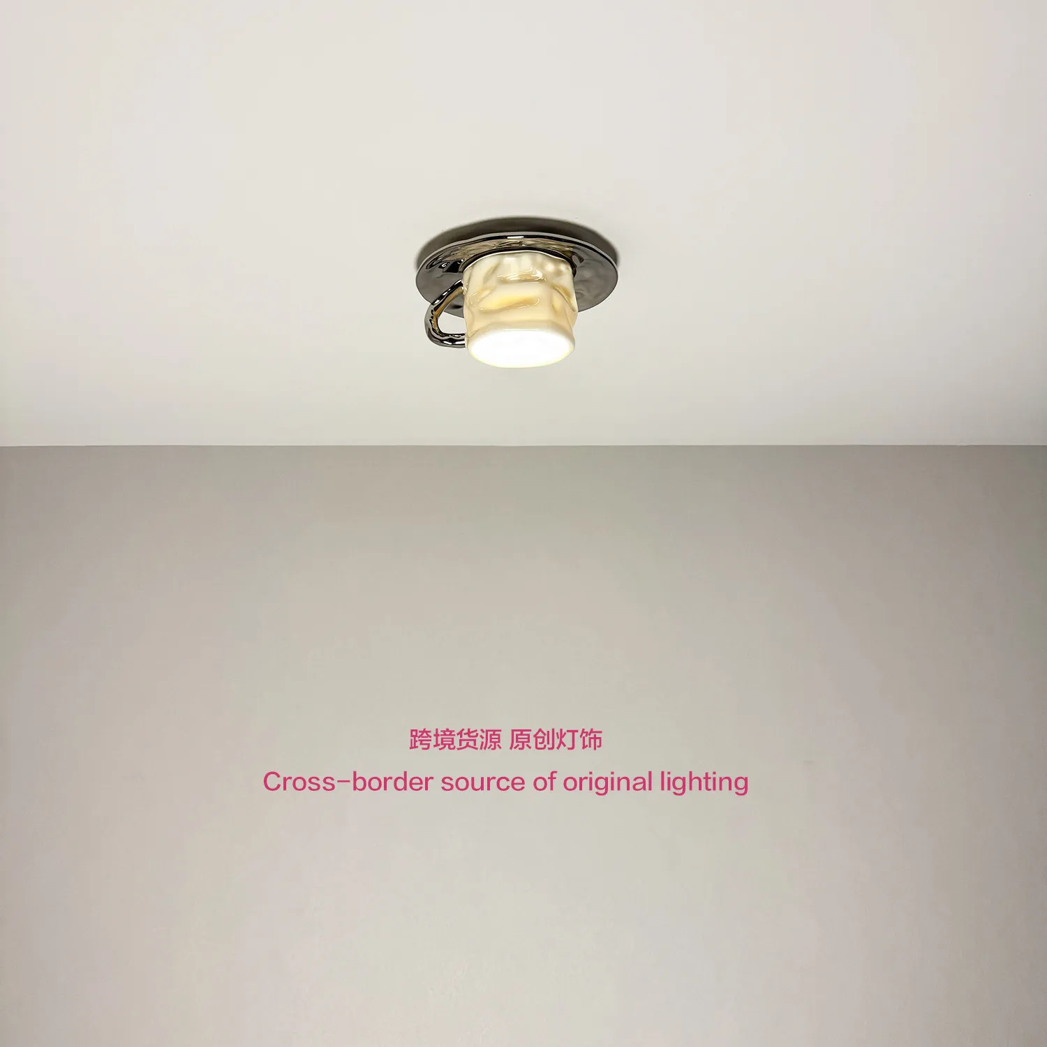 Creative and minimalist electroplated silver metallic embedded tube light, hallway entrance ceiling light