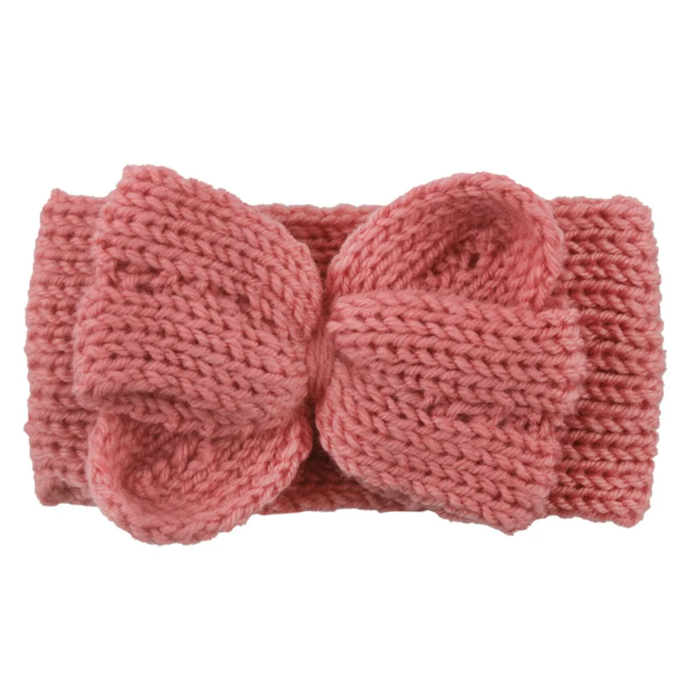 

3Pcs Bowknot Headband for Knitted Hairbands Adjustable Stretchy Ear Warmer Perfect for Autumn Pink