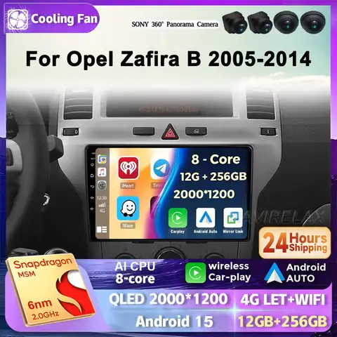 Android 15 Carplay Radio For Opel Zafira B Astra H 2005 2006 2007 - 2014 Car Intelligent Multimedia GPS Navigation Audio Video