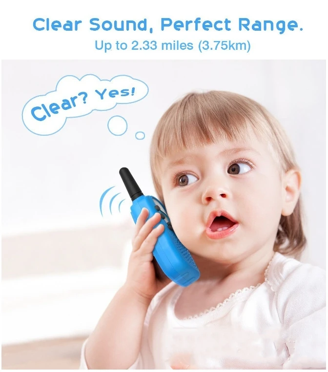 2pcs Children Walkie Talkie Toy Kids Electronic Mini Radio Interphone Long Range Handheld Transceiver Toys for Boys Girls Gift