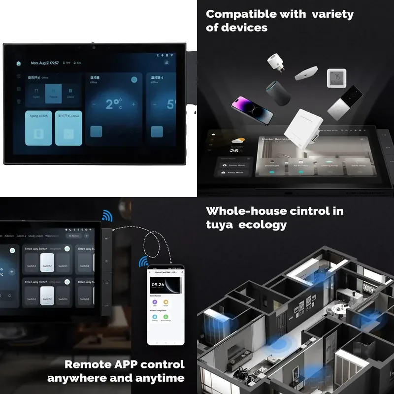 MOES Central Control Panel 10 Inch Smart Home System All in One Automation Wifi Zigbee Blue Tooth Gateway Built in