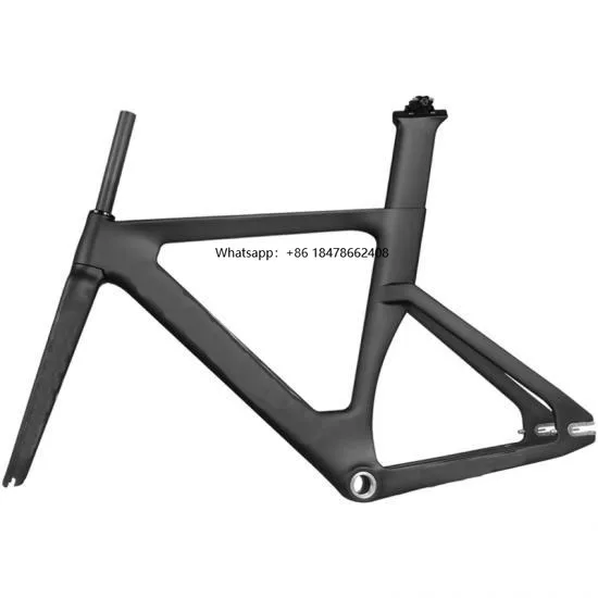 

Factory Wholesale Fixed Gear Bicycle Frameset Carbon Fiber 700C Lightweight BSA T800 With Fork Seatpost Track Bike Frame Set
