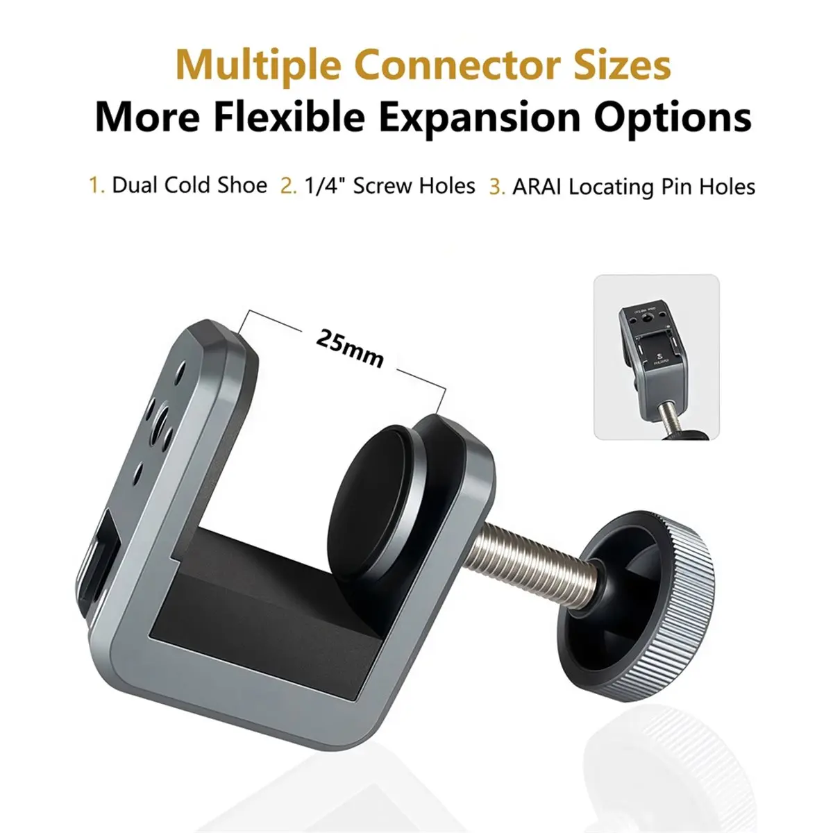 New Photography C Clamp, Adjustable Clamp for Desktop Mount Holder Camera Hot Shoe with 1/4