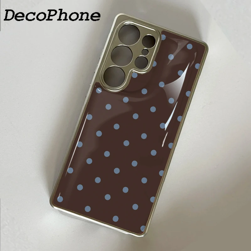 ins Brown Blue Origin Epoxy Phone Case Anti-drop For Samsung Galaxy 23/24/25/33 PLus FE ULTRA EDGE