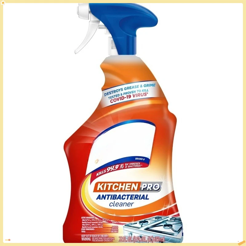 Spray desengrasante de cocina profesional de 22oz, fórmula antibacteriana para cítricos de alta resistencia para encimeras, estufas, fornos y parrillas, corta grasa rápida