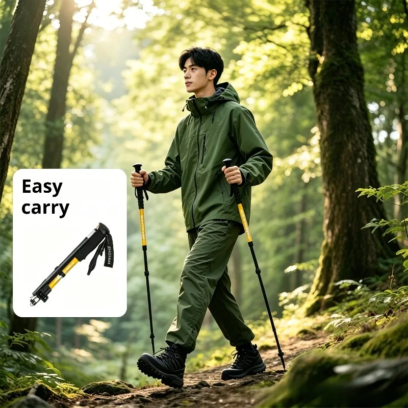 

Extendable Mountain Climbing Stick Portable Mountaineering Luxury Walking Sticks Multifunctional Trekking Sticks Hiking Supplies