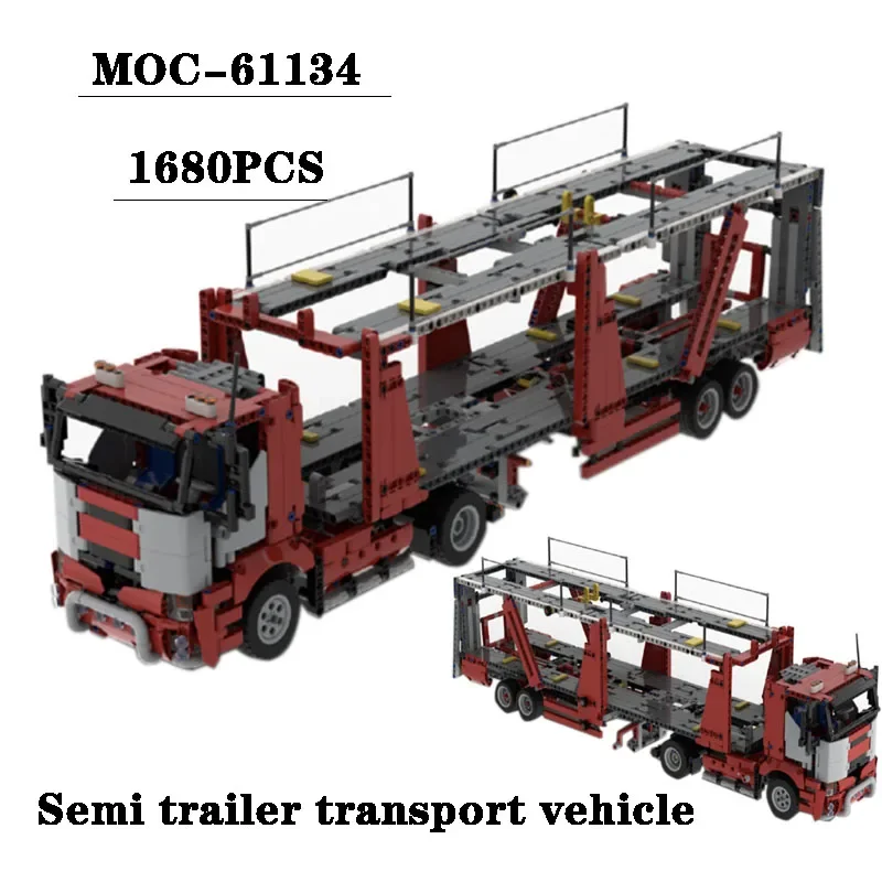 

Building Block MOC-61134 Semi Trailer Transport Vehicle 1680PCS Adult and Children Puzzle Birthday Christmas Toy Gift Ornaments