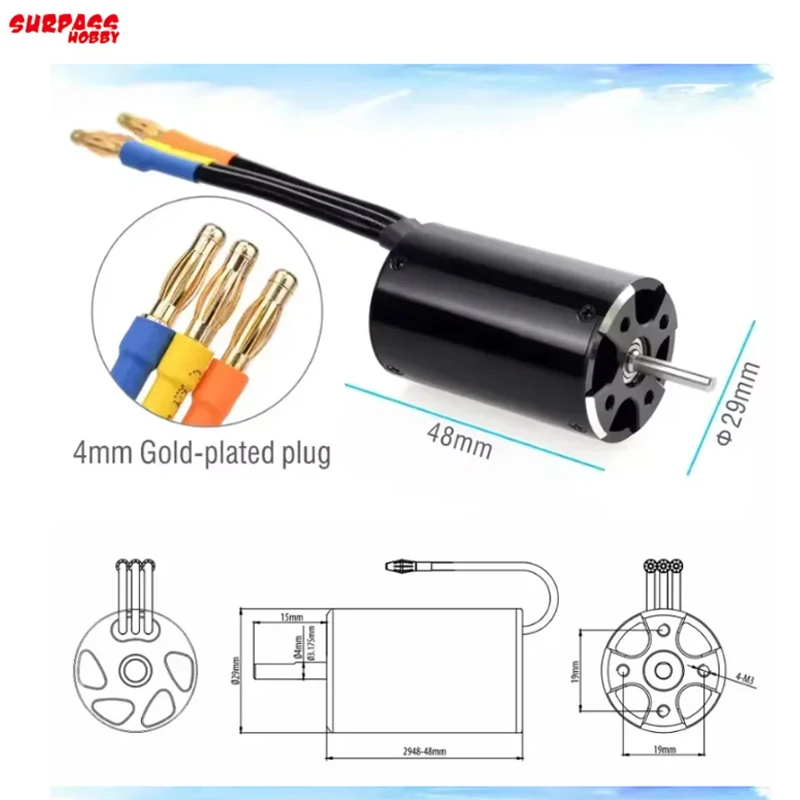 Surpass Hobby Rocket RC 2948 2958 2968 มอเตอร์ไร้แปรงสําหรับ RC ไฟฟ้าเรือมอเตอร์ Traxxas Feilun ตกปลาเหยื่อเรืออะไหล่อัพเกรด
