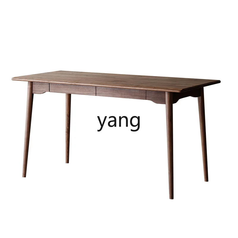 

HRC Furniture Solid Wood Black Walnut Computer Desk with Drawer Desk