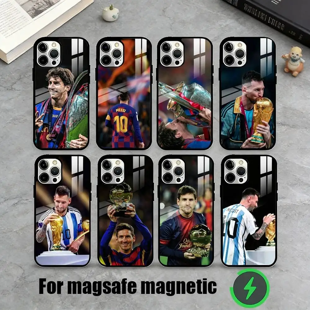 

1PC Football King M-Messi Phone Case For iPhone17,16,15,14,13,12,11 Plus,Pro Magnetic with Magsafe Wireless Charging