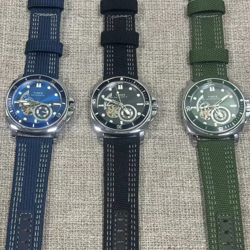 New TIMEX Luxury Automatic Watch Automatic Mechanical Watch Male American Stainless Steel Scratch Proof Waterproof Diving Watch