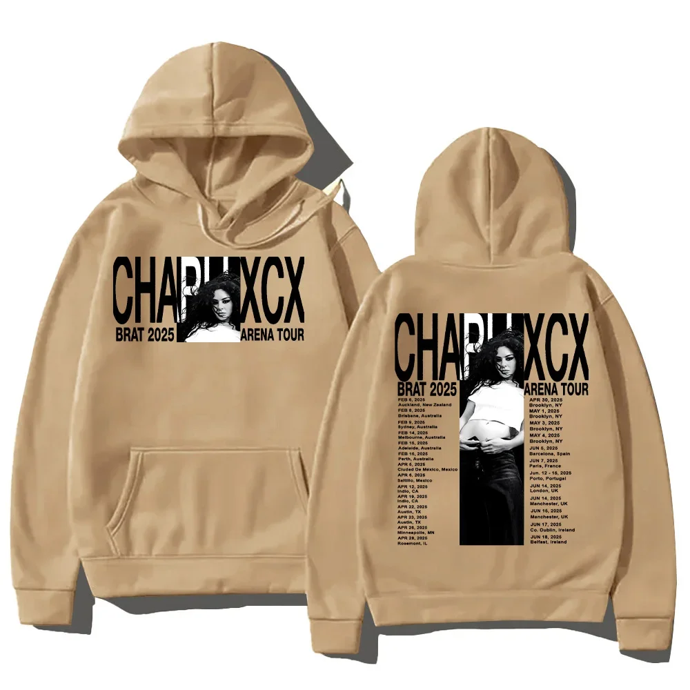 سترة بقلنسوة جديدة لعام 2026 من Charli XCX Brat Arena Tour متعددة الاستخدامات للجنسين بلوفرات كبيرة الحجم ملابس خروج غير رسمية على الموضة #6