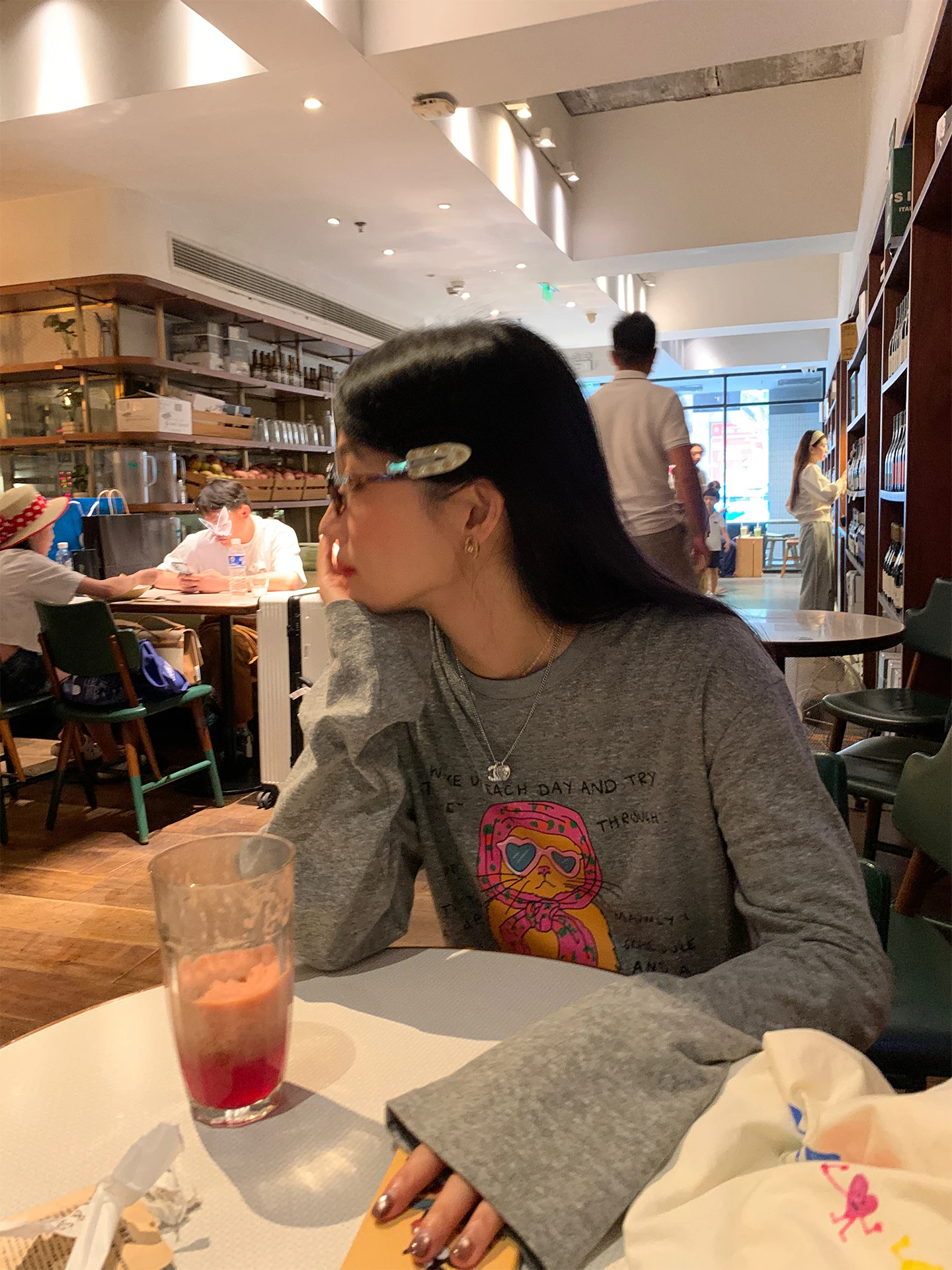 

Early Autumn ey Long Sve T-irt Women's Single Wear Print Small Size Casual Sle Breathable Cotton Polyester Blend