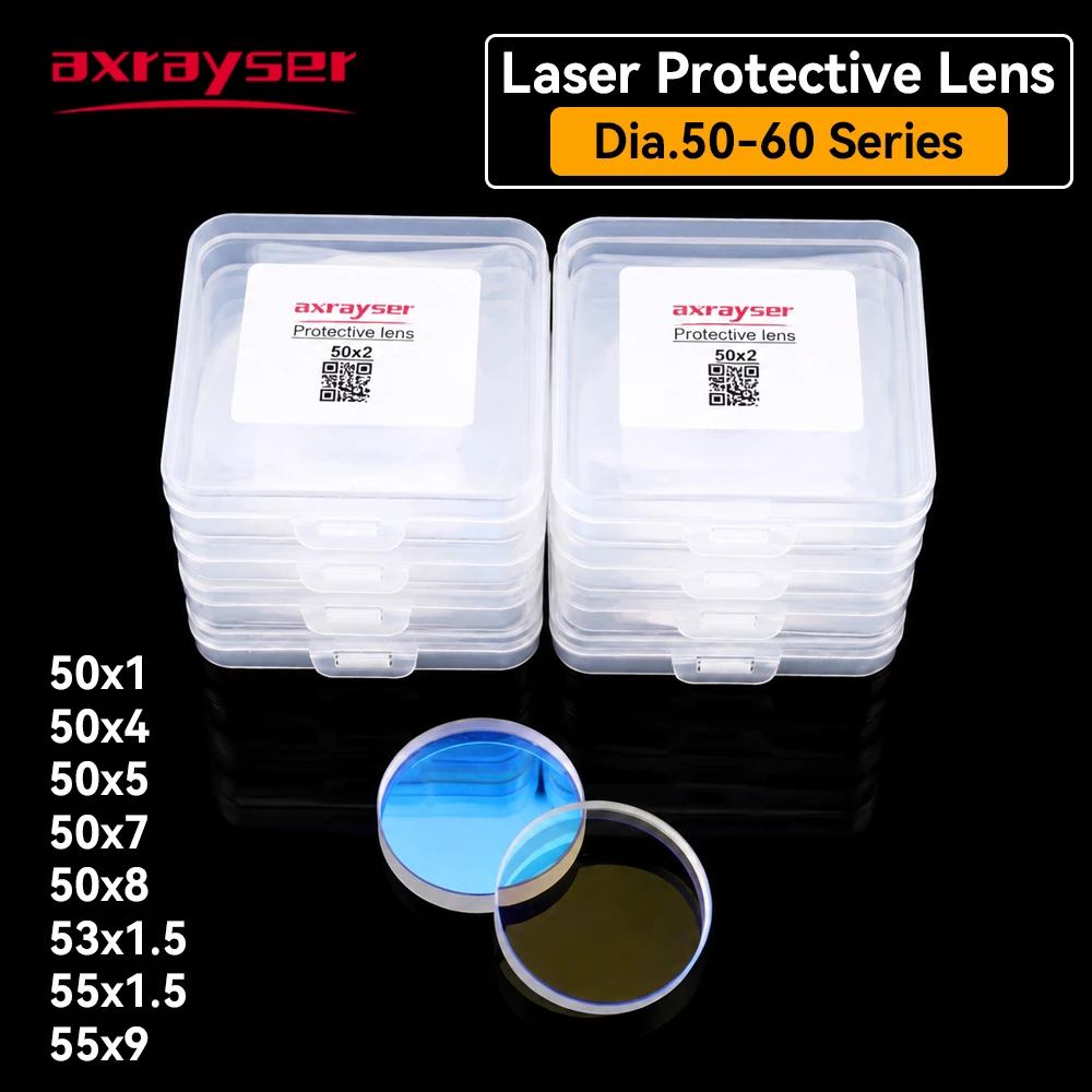 Axrayser Laser Protetcive Windows Dia.50-60 Series 50x1 50x8 55x9 10kw 20kw 30kw Large Size JGS1 Laser Lens