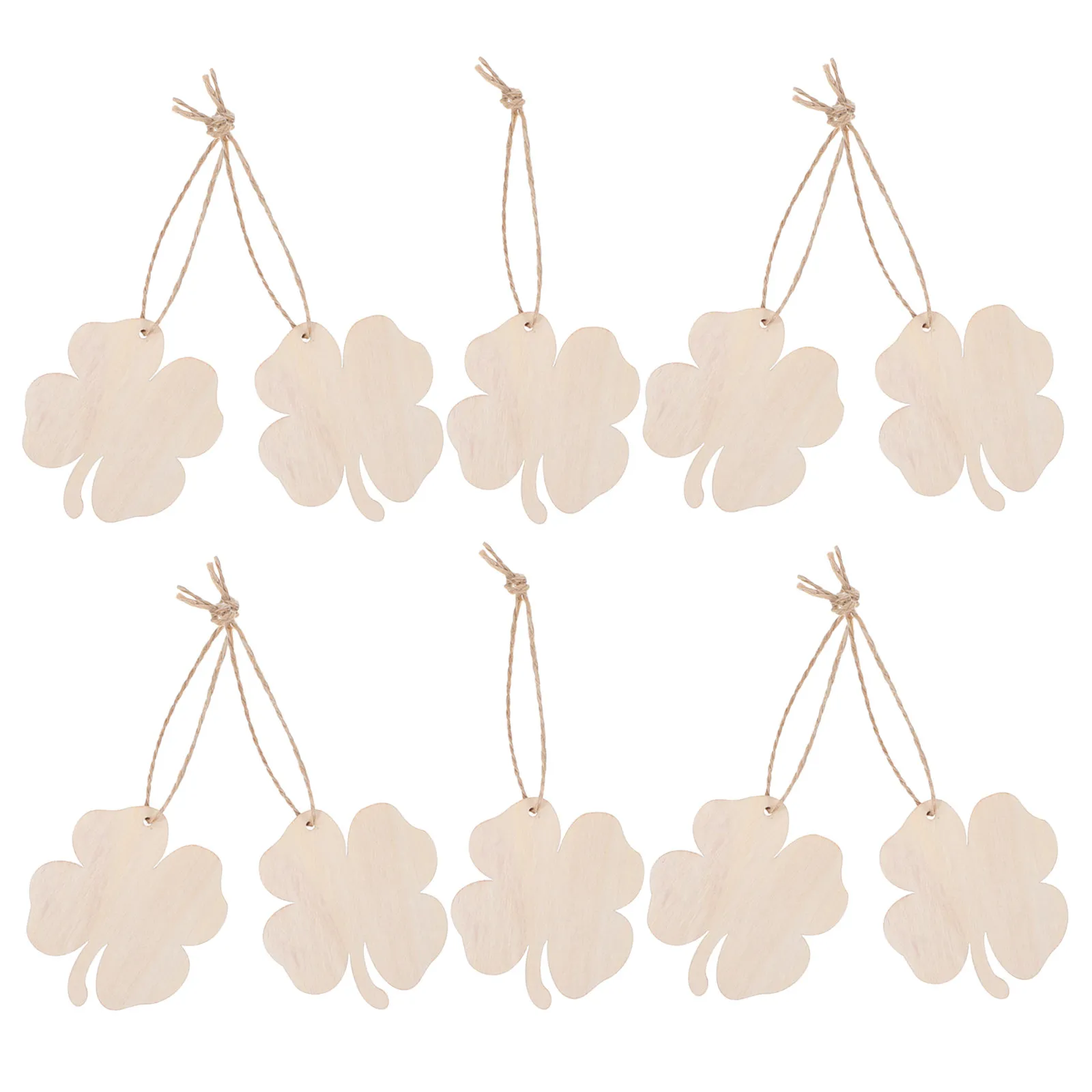 

10Pcs Four Leaf Clover Wood Slices Unfinished Natural DIY Craft Shapes for St Patrick's Day Decorations Party Favors Hanging