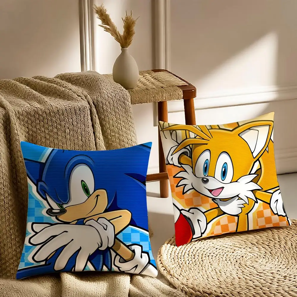 S-Sonic Game Cushion Cover Soft Plush Sofa Cushion Cover｜Double-Sided Printed Decorative Pillow Case｜Warm Home Gift - view 4