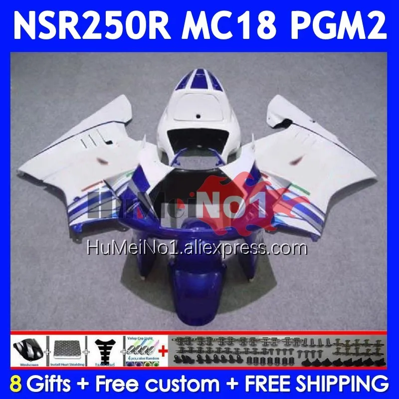 Body For HONDA NSR250R NS250 NSR 250 R NSR 250R 1988 1989 14No.37 MC16 MC18 PGM2 NSR250 RR NSR250RR 88 White blue 89 Fairings