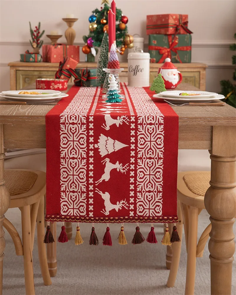 

Christmas Table Runner Table Flag Christmas Decoration Home Table Setting Dining Vintage Wedding Family Party Christmas Placemat