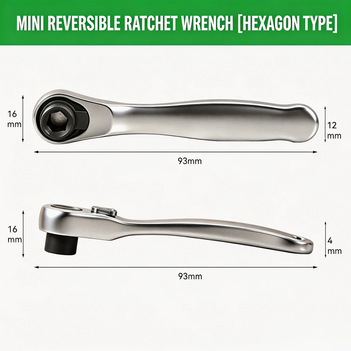 Mini-Ratschenschlüssel 1/4 Zoll Antrieb 72 Zähne Legierungsstahl Steckschlüssel-Bithalter für DIY Heim-, Auto-, Motorrad- und Fahrradreparaturen Handwerkzeuge