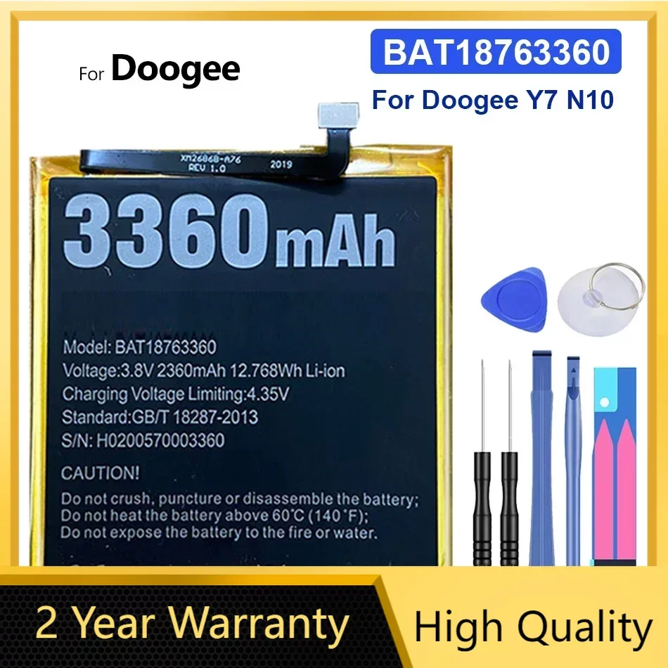 

Battery BAT18763360, 3360mah, For Doogee Y7, N10, Bateria