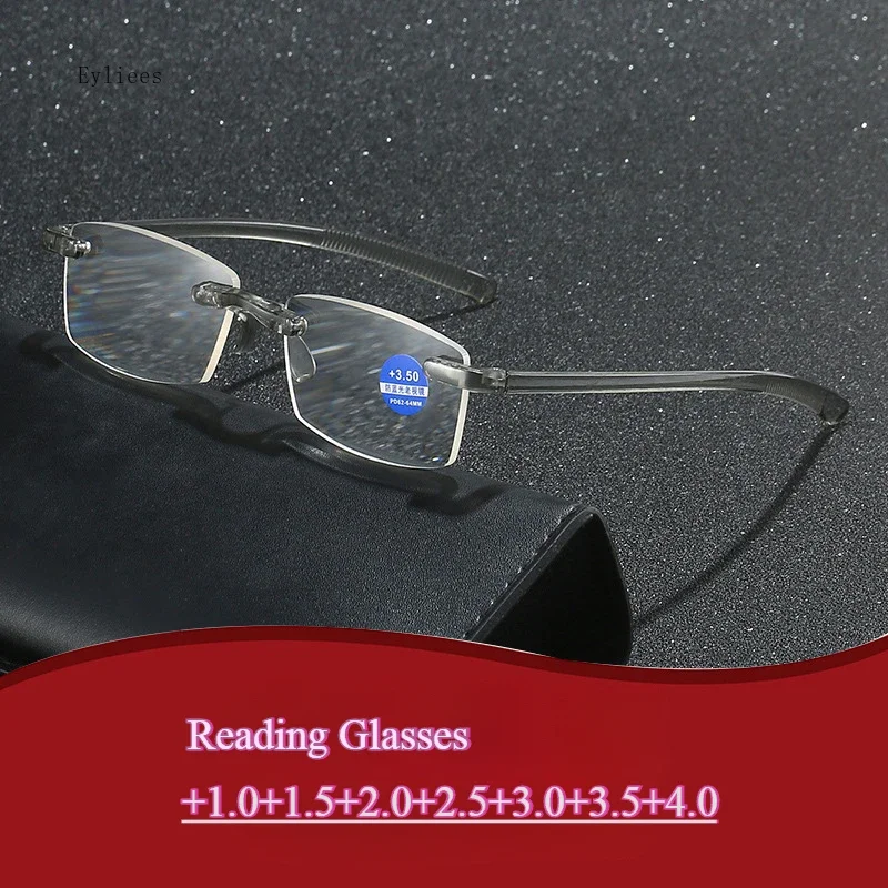 Fashion Women Ultralight Rimless Reading Glasses Classic Anti Blue Light Eyeglasses Ladies Presbyopia Eyewear 1.0 To +4.0 Óculos