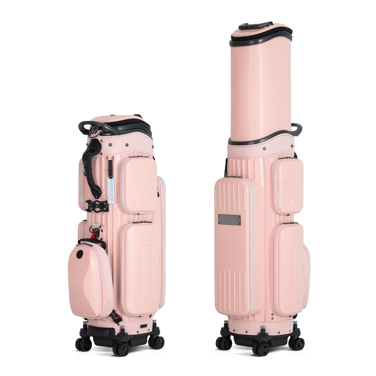 HELIX golftas met 4 wielen voor luchtvaartmaatschappijreizen Hardshell golfreistas met intrekbare bovenklep voor het beschermen van golfclubs