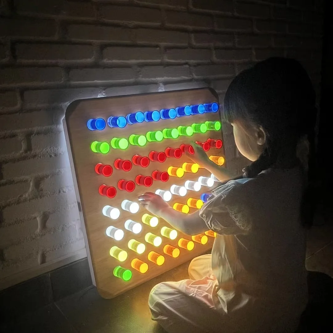 

Sensory Therapy Training Equipment Led Light up Wall Peg Board Interactive Color Change Education Play Light Autism Sensory Toys