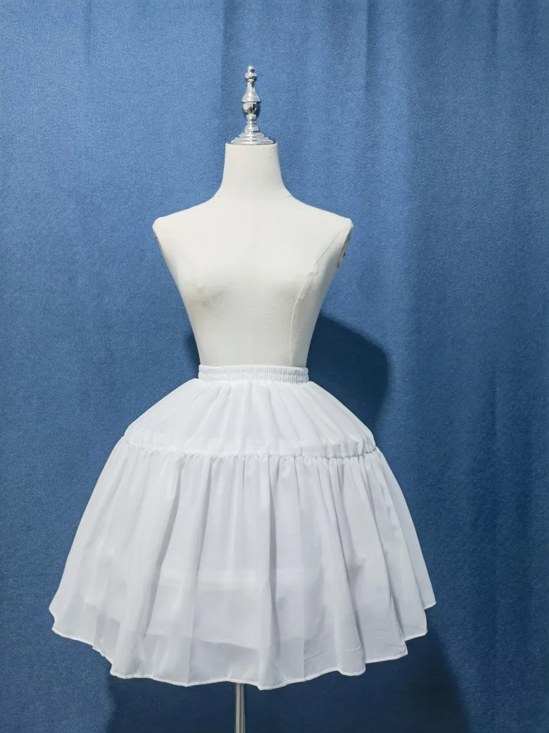 High Quality Lace Cosplay Petticoats Lolita 2Hoops Puffy Skirt for Girl Dresses Wedding Accessory image 6