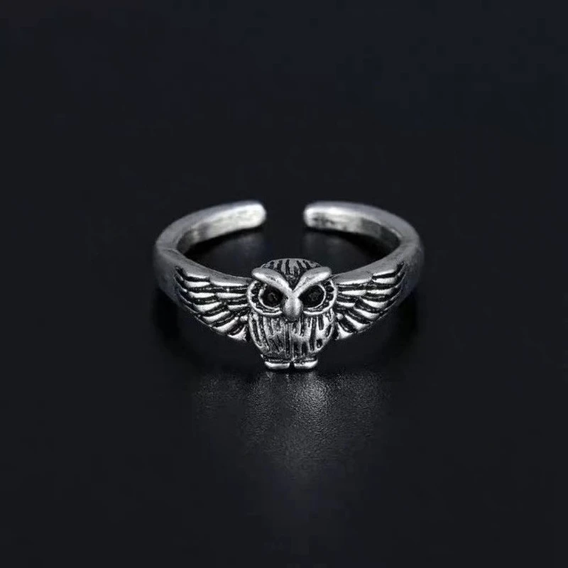 

Hot Sale Korean Style Fashionable Simple Retro Owl Shaped Ring Exquisite Jewelry Gift 925 Sterling Silver for Women