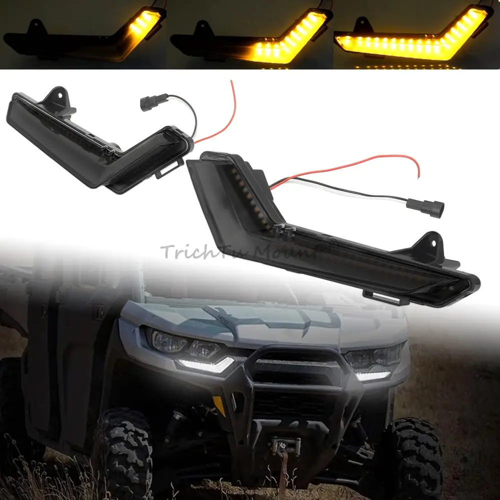 

1 Pair LED Turn Signal Light Front Accent Lamps with Yellow White Light ATV UTV DRL for Can-Am Defender Commander Max 2020-2025